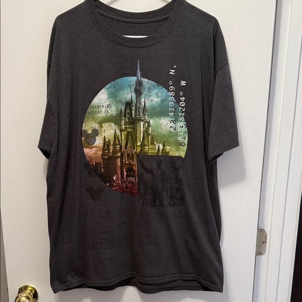 Disney World Dark Gray Hanes Unisex T-Shirt Size XL
